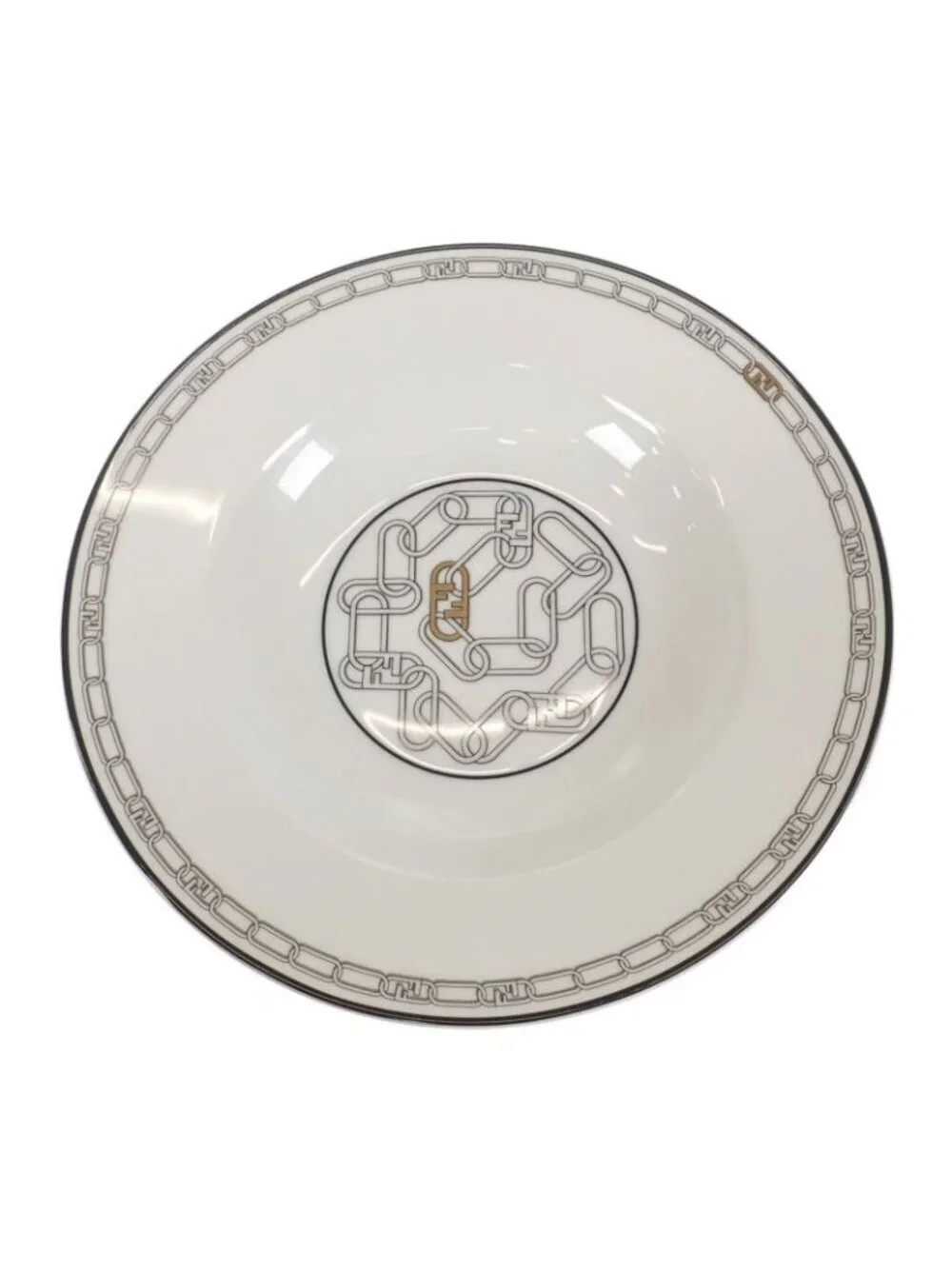 Fendi O'Lock Plate Set of 2 7 Tableware Porcelain White